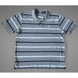 Brooks Brothers Performance Polo Shirt Gray Stripes Embroidered Logo XXL 2X JBHS